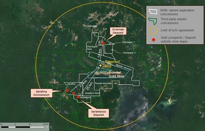 Rosebel Unincorporated Joint Venture (UJV) Area (CNW Group/IAMGOLD Corporation)