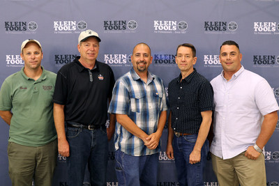 Klein Tools' 2017 Electrician of the Year Regional Winners met in Texas to celebrate being finalists in the national competition and tour Klein's manufacturing facilities. From left to right: Harold Melia (Region 6), Kevin Wick (Region 3), Jimmy Ferris (Region 2), Brent Heesacker (Region 1) and Nathan Guerrero (Region 4) [Not pictured: Luis Gonzalez (Region 5)]