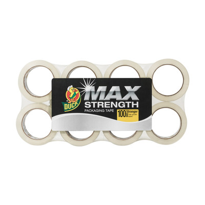 An ultra-durable, heavy-duty packaging tape, such as Duck® MAX Strength Packaging Tape, offers a professional tape seal, and is 100 times stronger than acrylic tapes. Accommodating the needs of a household move or business shipping demands, Duck® MAX can be purchased at select retailers nationwide, including select Sam’s Club stores.