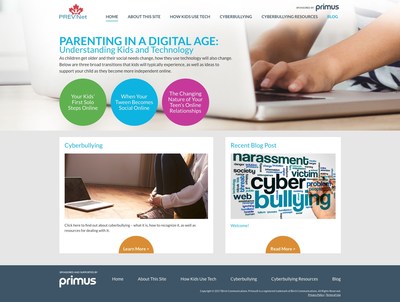 National communications provider, Primus, and Canada’s authority on bullying, PREVNet, have launched a new website that will serve as an essential resource for parents, children and schools seeking information about and guidance for managing cyberbullying. According to Statistics Canada, one in five young Canadians has reported being cyberbullied or cyberstalked. (CNW Group/Primus)