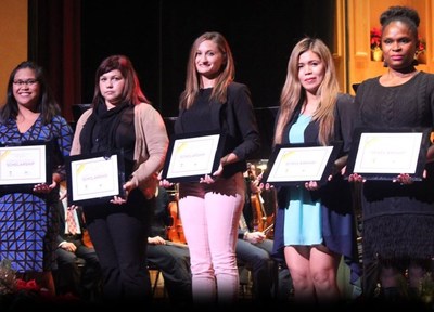 Last year's Homefront Heroes scholarship recipients accept their awards.