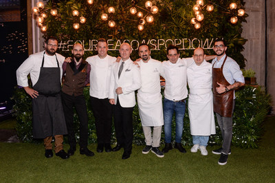 Award-winning Four Seasons Chefs, Mixologists, and Artisans Sylvain Assié, Michal Maziarz, Chris Ford, Lorenzo Antinori, Vito Mollica, Joaquin Grimaldi, Roberto Ceccherni and Mica Rousseau showcase their craft at the first Four Seasons Pop Down.