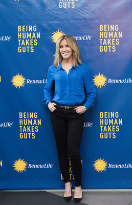 Emmy-nominated actress Felicity Huffman revealed how starting a probiotic regimen 15 years ago helps her maintain a healthy gut. She said she attributes much of her success as a wife, mom and actress to her gut health at the Renew Life Probiotics Power Your Potential panel at Gansevoort Park Ave NYC on Tuesday, Sept. 12, 2017 in New York. (Photo by Loren Wohl/Invision for Renew Life Probiotics/AP Images)