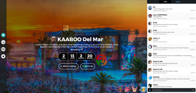 KAABOO LiveChannel built by LiveList, with an MGM Resorts Integration