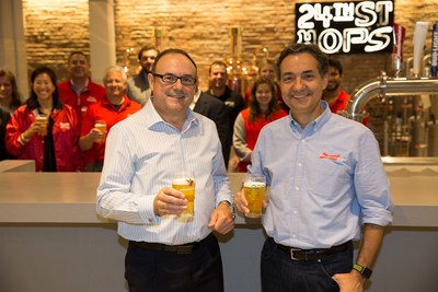 Anheuser-Busch today signed up for enough renewable energy to brew 20 billion beers each year. Anheuser-Busch CEO, João Castro Neves, and Enel Green Power CEO, Rafael González.