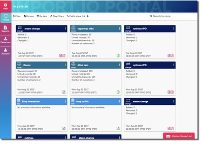 Sample Import.io Portal
