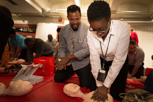 NYC MTA workers learn Hands-Only CPR after employee used skill to save a co-worker's life