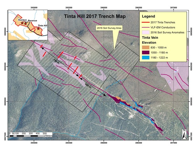 Tinta Hill 2017 Trench Map (CNW Group/Triumph Gold Corp.)