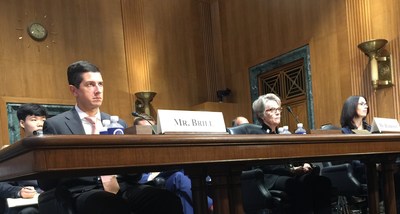 Iona Harrison, (pictured center) chair of NAR’s Federal Taxation Committee testifies before the Senate Finance Committee on tax reform.