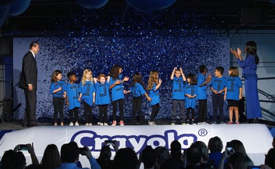 After months of fan deliberation, Crayola CEO and President Smith Holland and Crayola SVP of US and Global Marketing Melanie Boulden joined by excited kids, unveiled that Bluetiful is the winning name of its new blue crayon at an event at Sixty Tenth on September 14, 2017 in New York City.