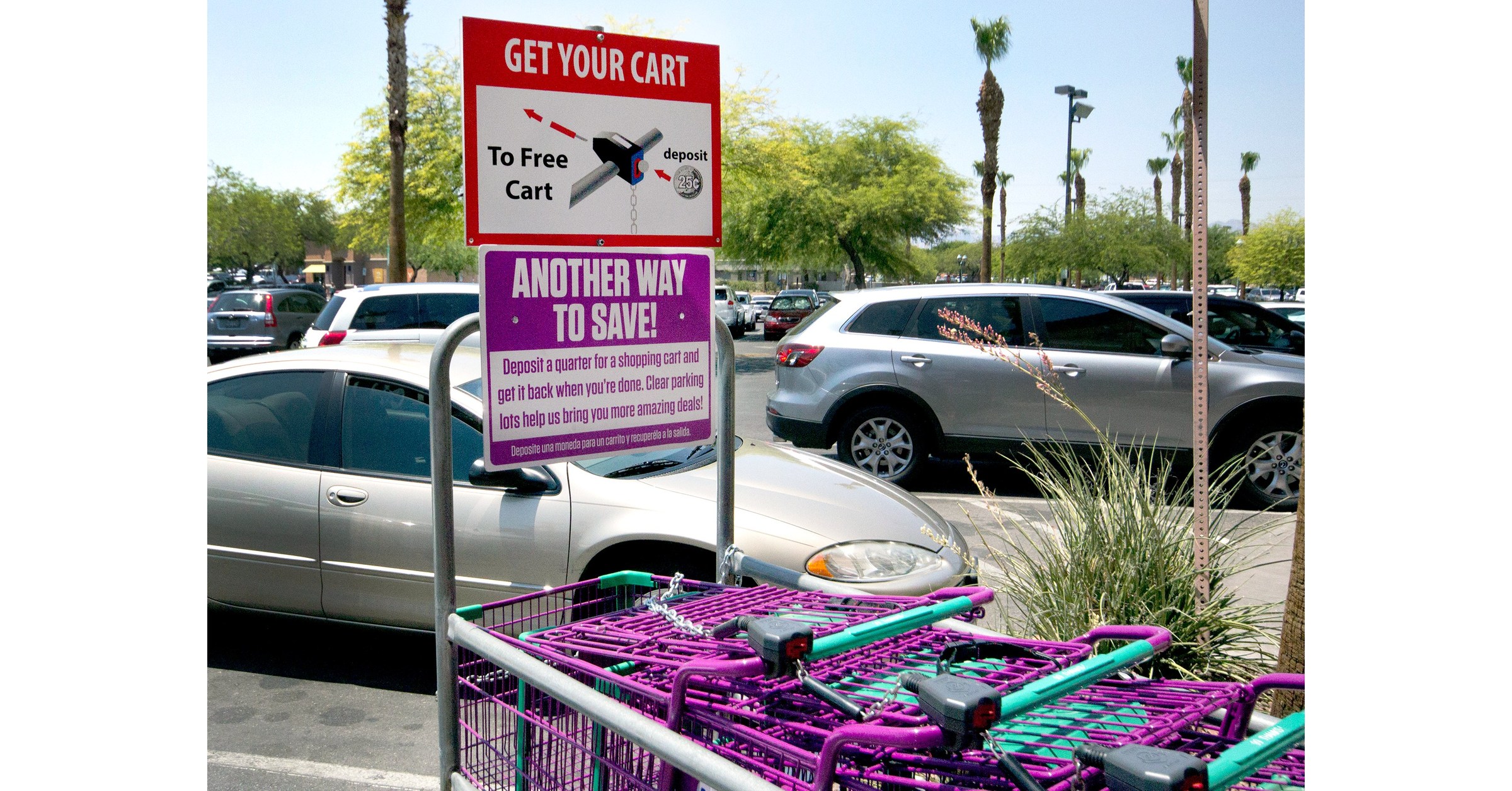 New shopping cart mechanisms installed at Las Vegas area 99 Cents Only