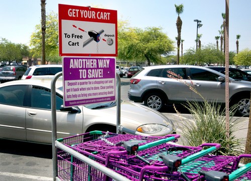 New shopping cart mechanisms installed at Las Vegas area 99 Cents Only ...