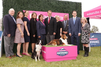 Ohio Lt. Gov. Mary Taylor celebrates the grand opening of ROYAL CANIN RING & Eukanuba Field at the Roberts Centre in Wilmington, Ohio. Doug Ljungren, AKC; Amanda Hilton, Royal Canin; Jessica Steibel, Eukanuba; Danielle Kyriakos, Eukanuba & Royal Canin; Ohio Lt. Gov. Mary Taylor; Jason Taylor, Eukanuba & Royal Canin; Kathryn Burton, Columbus Hospitality Management; Bruce MacLennan, Roberts Centre; Bryce Miner, Office of Ohio House Speaker Cliff Rosenberger; Dr. Jill Cline, Eukanuba & Royal Canin