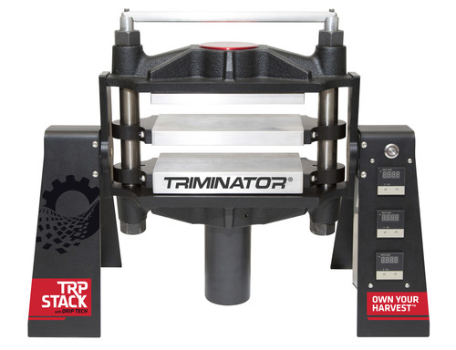 Front view of the Triminator Rosin TRP Stack with platens open.