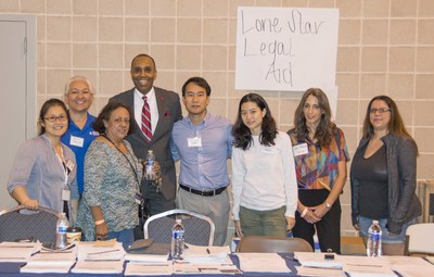 University of Houston Law Center Alumni and Lone Star Legal attorneys volunteered with Dean Leonard M. Baynes at NRG Center to help victims of Hurricane Harvey.