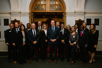 Members of the Canadian American Business Council meeting with Premier John Horgan today in Victoria, British Columbia.