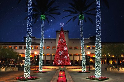 This four-story musical tree at the Fairmont Scottsdale Princess in Arizona is set with 70,000 LED lights that twinkle and dance to 17 songs, setting the stage for Princess Express Train rides through Lagoon Lights, a fantasy land with more than 3 million lights, along with the Desert Ice Skating Rink and holiday characters. The festival runs November 22-December 31, 2017.