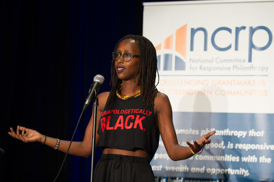 Activist and poet Mwende “FreeQuency” Katwiwa delivered a powerful spoken word performance at the 2017 NCRP Impact Awards in New Orleans.