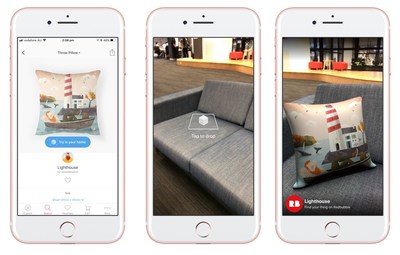The Redbubble app featuring augmented reality enables consumers to see products come to life in their own homes. For example, placing virtual pillows on couches and chairs.