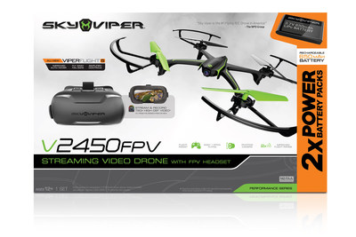 Sky Viper® v2450FPV Streaming Drone with FPV Headset and Bonus Battery