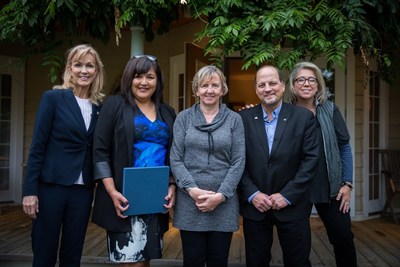 Blair Dickerson (Rio Tinto), Tracey Ross (Haisla Nation), Carol Leclerc, (Mayor of Terrace), Philip Germuth (Mayor of Kitimat), Maryscott Greenwood (CEO, Canadian American Business Council)
