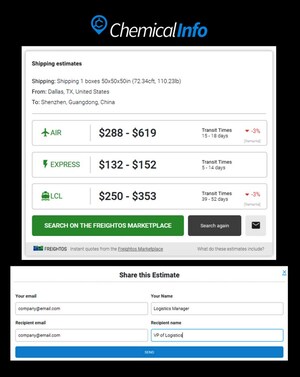 ChemicalInfo Announces New Shipping Calculator Integration