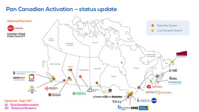 National Events Map (CNW Group/SingularityU Canada Summit)