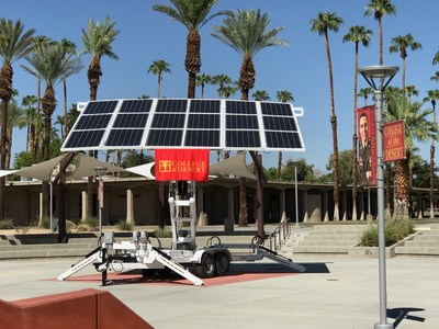 College of the Desert today deployed a first-of-its-kind, renewable energy mobile unit made by JLM Energy. Foldrz is fully equipped with the ability to generate, store and distribute power to critical operations, including integration with third-party generators, hydraulic motion controls, and the ability to track the sun.
