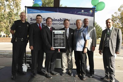 City of Simi Valley leaders with the OpTerra project team who built the city-wide solar program during the "Flip the Switch" event on Wednesday, September 20, 2017.