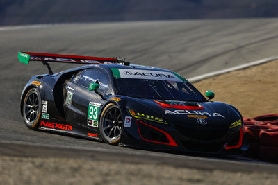 Andy Lally and Katherine Legge drove their Acura NSX GT3 to second place Sunday at Mazda Raceway Laguna Seca.  It was the fourth podium finish of the season -- including two victories -- for the pair and their Acura.