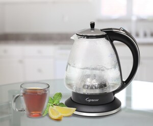 Capresso H2O Glass Rapid-Boil Kettle With a Sleek New Ergonomic Design for the Kitchen, Office or Dorm