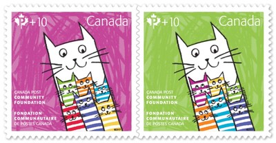 Timbres de la Fondation communautaire de Postes Canada 2017 (Groupe CNW/Postes Canada)