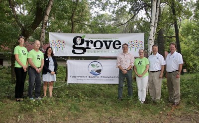 New partnership will advance project-based education in sustainability & environmental stewardship.  Pictured are board members from Footprint Earth Foundation and River Grove Elementary.