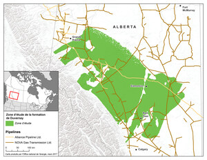 Nouvelle évaluation des ressources pétrolières et gazières dans la formation schisteuse de Duvernay en Alberta