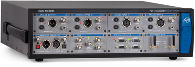 The APx Bluetooth Duo™ module, along with PDM and Digital Serial I/O modules, installed in the high-performance APx555 audio analyzer.