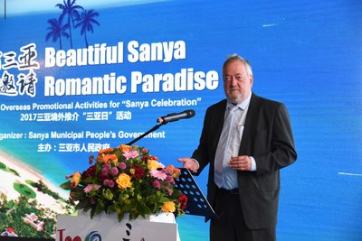 Rito Nielson, secretary-general of Danish-Chinese Business Forum, delivering a speech at The Sanya Celebration roadshow