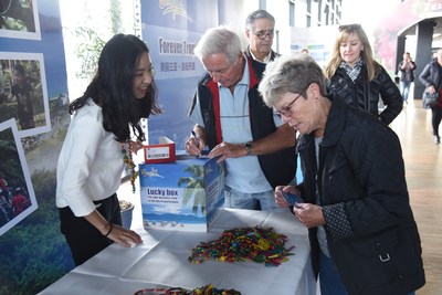 Copenhagen-based attendees visiting the exhibition area for Sanya’s crafts