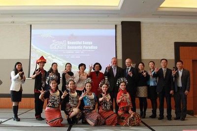 Group photo of attendees taking part in The Sanya Celebration promotional meeting