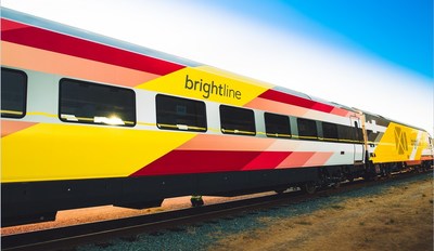 The fifth Brightline trainset traveling cross country to South Florida