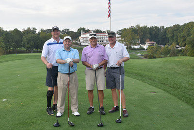 On the 16th Tee, pictured left to right: veteran Matt Anderson, James Schenck, U.S. Army General (ret.) George Casey, 36th Chief of Staff of the U.S. Army, and Michael Kavka with Vulcan Materials Company.