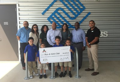 ACE's team presents their donation to Boys & Girls Clubs of San Antonio