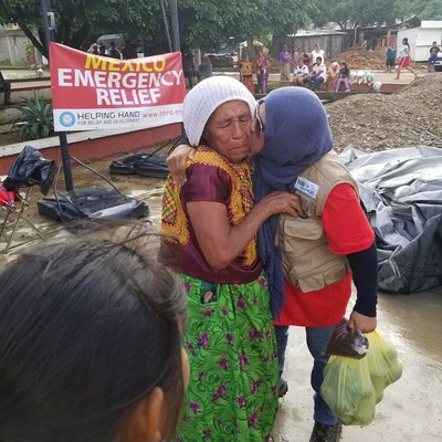 A gracious beneficiary of Mexico emergency relief came to give a gift to one of Helping Hand USAs team members while they distributed Food Packages in Oaxaca, Mexico. September 24th, 2017