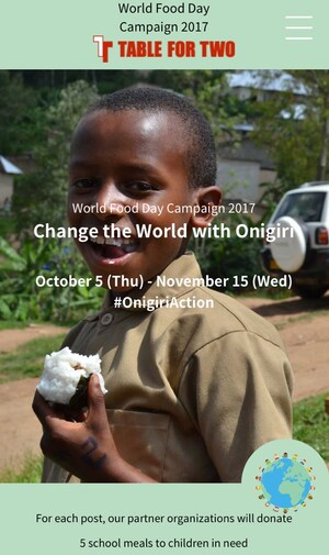 TABLE FOR TWO Celebrates World Food Day 2017 - Change the World With Onigiri (Rice Ball) #OnigiriAction-