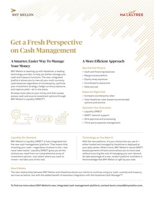 BNY Mellon and Hazeltree Launch Treasury and Cash Management Solution