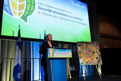 Minister of International Relations and La Francophonie, Christine St-Pierre at the International Symposium on Food Security and Nutrition in the Age of Climate Change. (CNW Group/Cabinet de la ministre des Relations internationales et de la Francophonie)