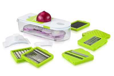 Gourmia offers a line of contemporary, must-have kitchen gadgets that includes over 50 different items for all types of users. For example, this Multipurpose Kitchen Dicer Set allows users to eat healthy or make party trays.