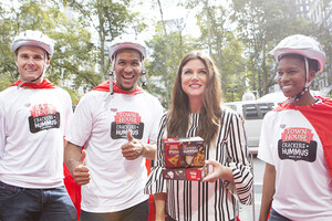 Tiffani Thiessen And Her Bike Brigade Deliver Pick-Me-Up Snacks Around NYC With Keebler® Town House® Crackers + Hummus