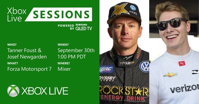 Professional drivers Tanner Foust and Josef Newgarden will join Xbox Live Sessions to play Forza Motorsport 7 on September 30 at 1 p.m. PST.