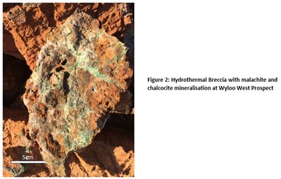 Figure 2- Hydrothermal Breccia with malachite and chalcocite mineralisation (CNW Group/Chalice Gold Mines Limited)