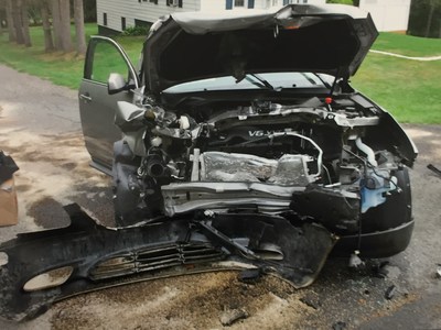 The car after the crash
